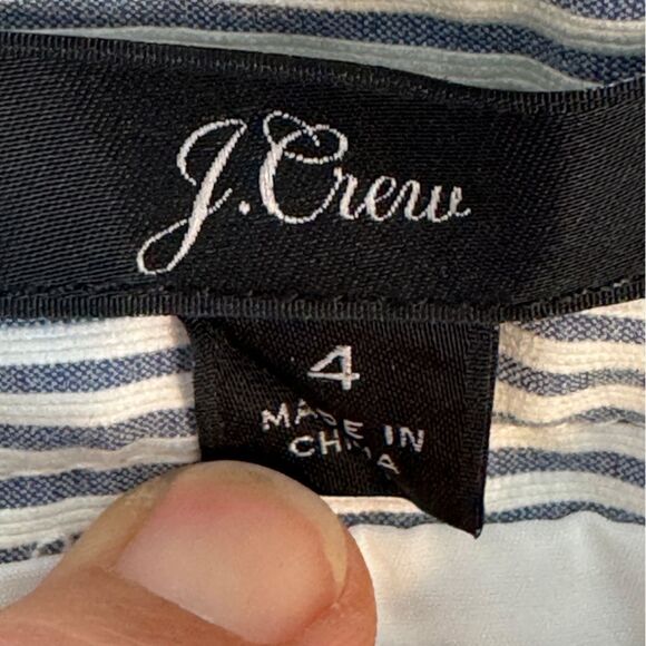 J. Crew Striped Seersucker Button-Front Skirt 4 - Picture 3 of 7